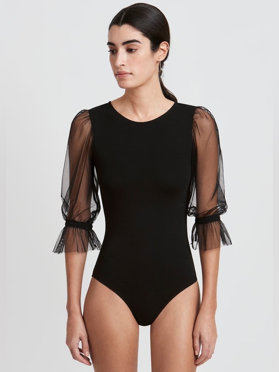 Marcella NYC Bellerose Bodysuit Sustainable European Jersey Mesh Medium - Picture 2 of 15